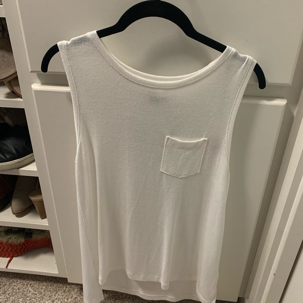 White tank with pocket